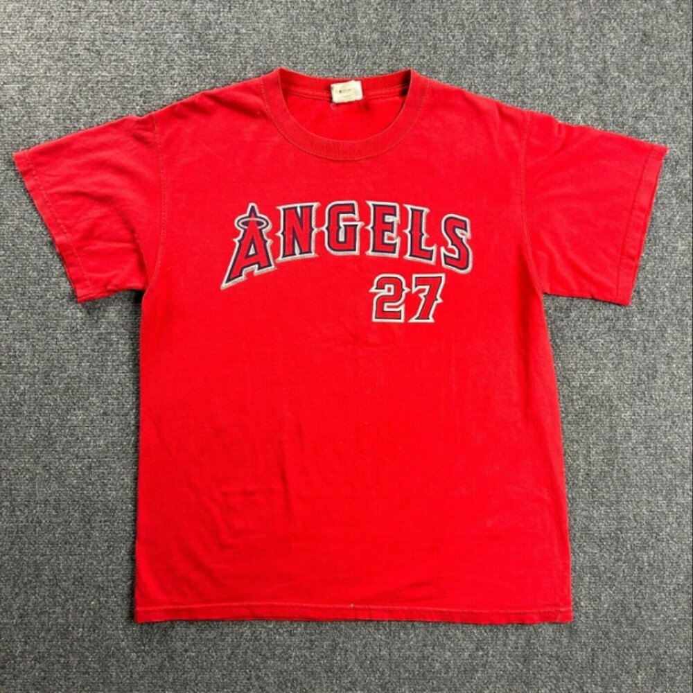 Vintage Los Angeles Angels Shirt Adults Medium Guerrero 27 Crew Neck Lee Mens‎